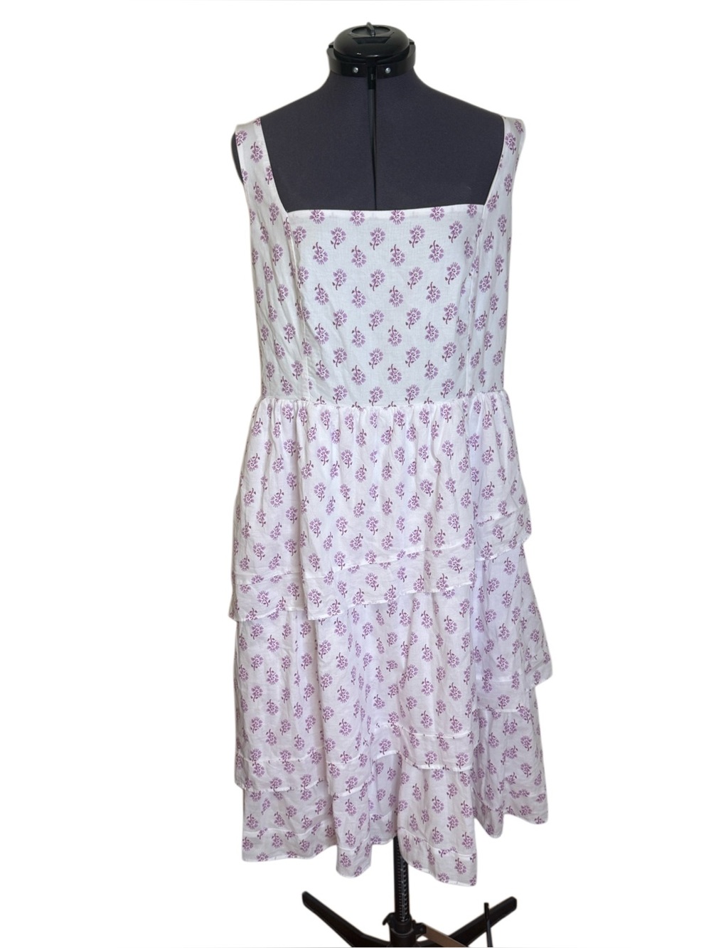 J. Crew 100% Cotton Tiered Midi Dress